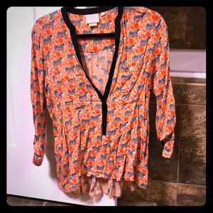 Anthropologie tiger blouse
